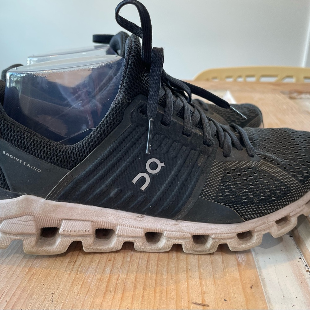 On Running Charcoal and White Athletic Shoes - Picture 2 of 7